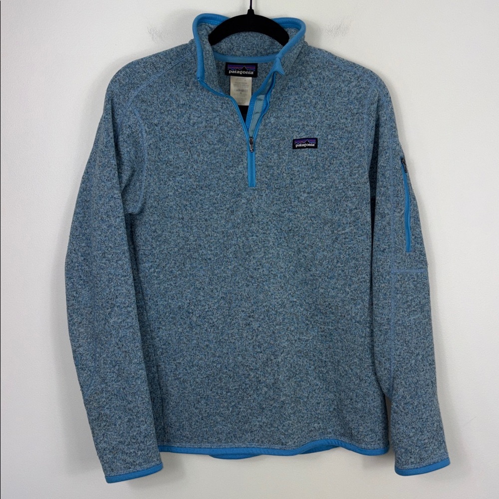 Patagonia Better Sweater Womens Size Medium Dusk Blue Quarter Zip Fleece - Picture 2 of 8